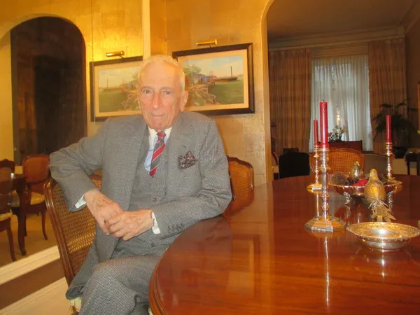 High Notes and The Voyeur's Motel author Gay Talese seated at the dining room table where James Baldwin came to dinner with his brother David.